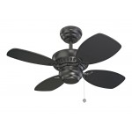 28" Colony II Fan - Black