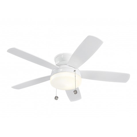 52" Traverse Semi-Flush Fan - White