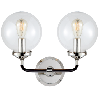Бра Bistro Double Light Curved Sconce S 2026PN/BLK-CG
